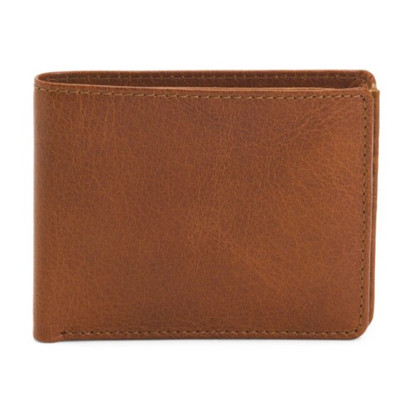 JACK GEORGES Leather Voyager Bifold Wallet With Gusseted Pocket - Picture 1 of 3